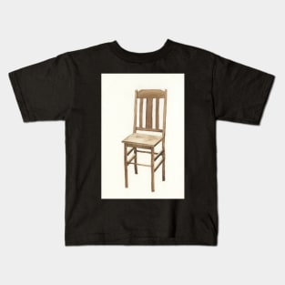 Plain Wood Chair Watercolor Kids T-Shirt